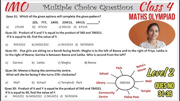 Class 4 Maths Olympiad Level 2 Questions| Sample Questions for Class 4 Maths Olympiad| Ques no 31-35