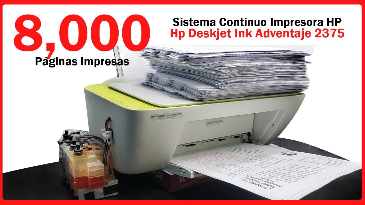 Impresora hp deskjet 2375 Sistema Continuo Impresora HP 2375 Imprimir 2000 Hojas con HP