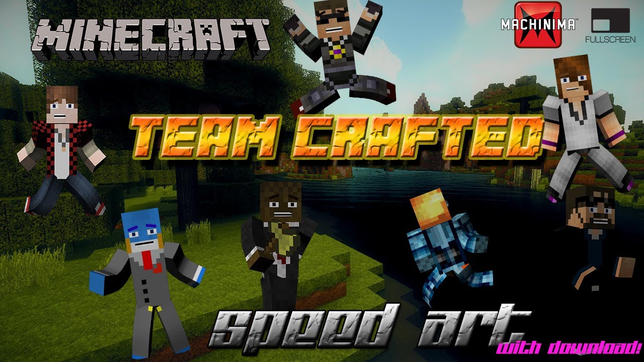 Minecraft TeamCrafted| Speed Art Wallpaper! (With Download! - YouTube