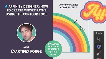 Affinity Designer: How to use the Contour Tool to Create Offset Paths and edges | Affinity Tutorial