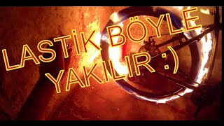 BİSİKLET LASTİK YAKMA KAYDIRARAK ÖNCE ERİTTİK SONRA YAKTIK ALEV ALEV SÜRPRİZ SONLU
