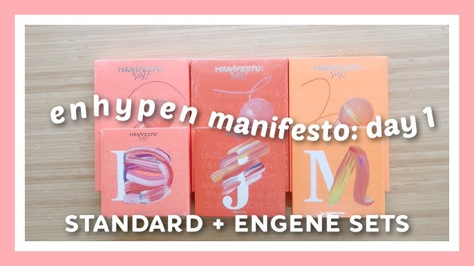 enhypen manifesto: day 1 album unboxing standard + engene ver. (w