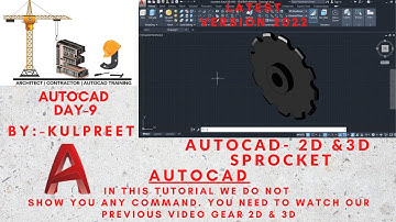 Autocad Drawing on Sprocket 2D & 3D Day-9 #Sprocket, #Autocad tutorial-9