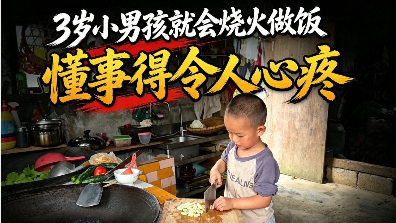 3岁小男孩就会烧火做饭 懂事得令人心疼 背后原因碎人心! 【小白的奇幻旅行】 縮圖