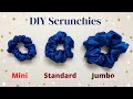 How to make scrunchies in 3 different sizes| 2 methods | DIY scrunchies