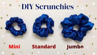 How to make scrunchies in 3 different sizes| 2 methods | DIY scrunchies