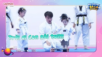 Lê Dương Bảo Lâm cùng 2 con gái thử thách chặt ván gỗ