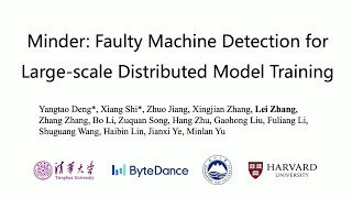 NSDI '25 - Minder: Faulty Machine Detection for Large-scale Distributed Model Training