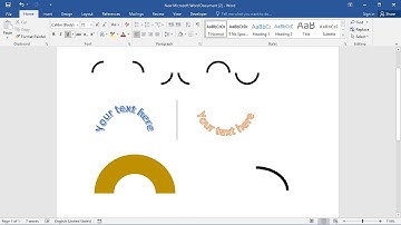 Arc in Word: letters arc, arc symbol, draw arc