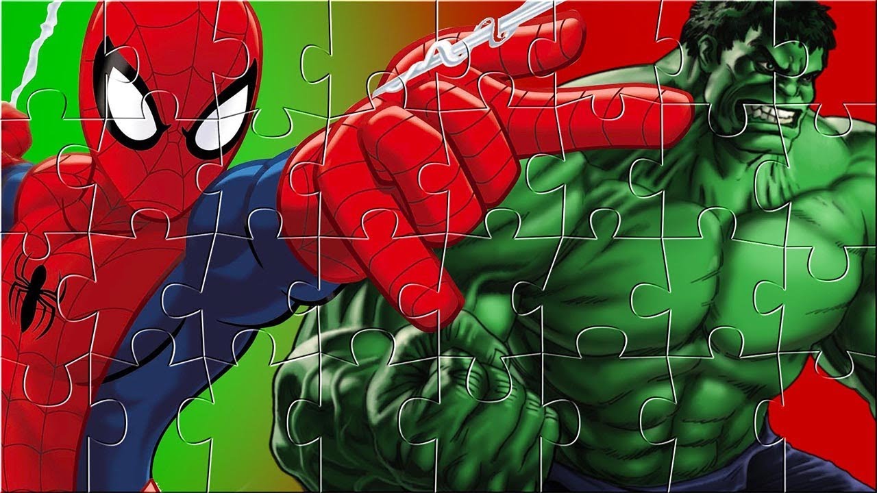 Spiderman and Hulk Puzzle Games for kids - Rompecabezas del Hombre Araña y - YouTube