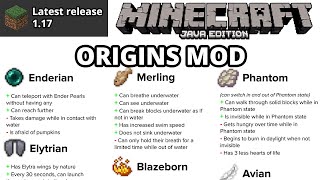 Minecraft Java 1.17 Origins Mod (Fabric Mods) Gameplay (no Forge)