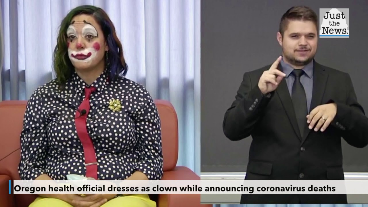 Oregon health official dresses as clown while announcing coronavirus deaths