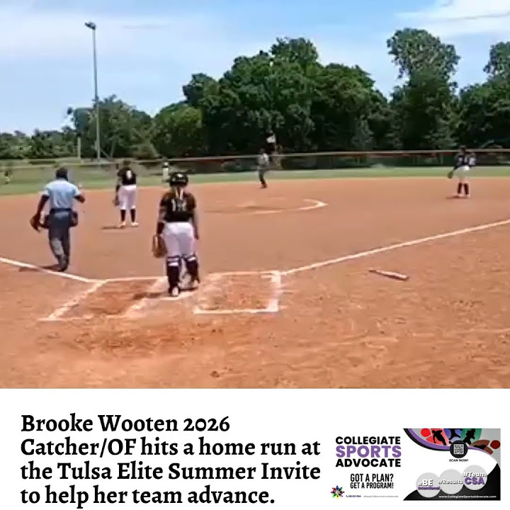 Brooke Wooten 2026 Catcher/OF hits a home run at the Tulsa Elite Summer