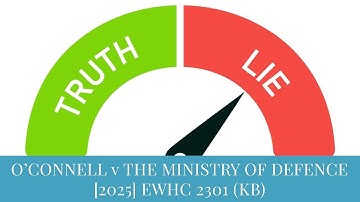 O’CONNELL v THE MINISTRY OF DEFENCE [2025] EWHC 2301 (KB)