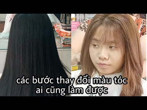 Video Hướng dẫn nhuộm tóc màu nâu vàng trên tóc đen - youtube