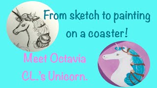 Painting Cl.s Unicorn With A Greek Hairstyle Minimal Editing Painting Octavia