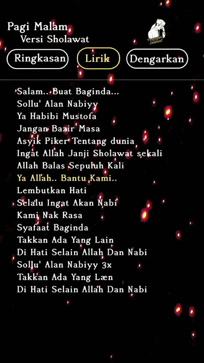 Lirik Lagu Pagi Malam Versi Sholawat #pagimalam#versisholawat #bismillahfyp #bismilarame🙏🤗 #fyp