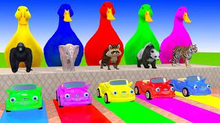 Long Slide Game With Cow Elephant Gorilla Hippopotamus Tiger 3d Animal Game Funny 3d Animals screenshot 5