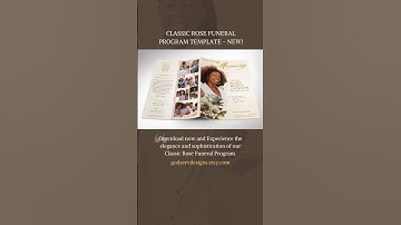 Classic Rose Funeral Program, meticulously for Canva. #obituarytemplate #funeralprogramforwomen