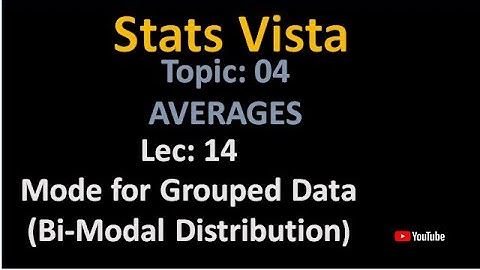 Mode for Bi-Modal distribution. when there are two modes in the distribution.