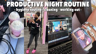 My PRODUCTIVE Night Routine: Hygiene Routine, Workout, Editing ✩ || AYEitsMaya