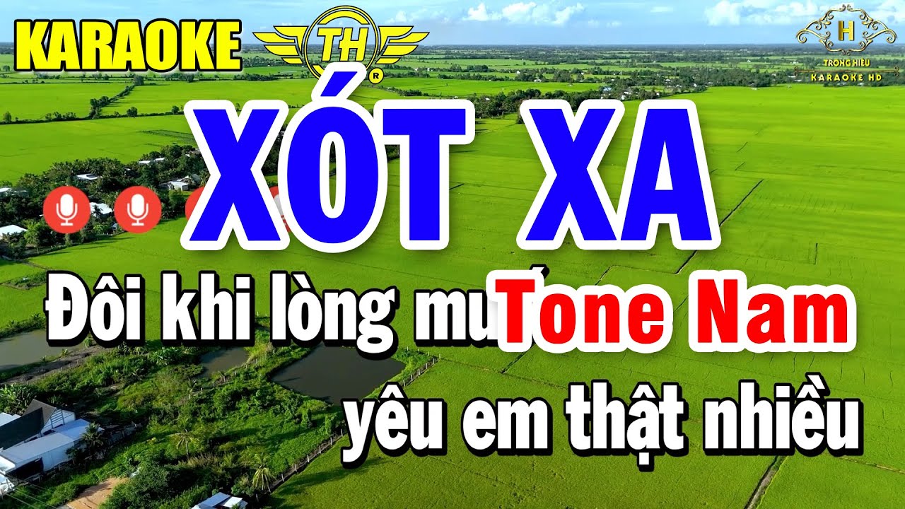 Xót Xa Karaoke Tone Nam ( Em ) Nhạc Sống Dễ Hát | Trọng Hiếu