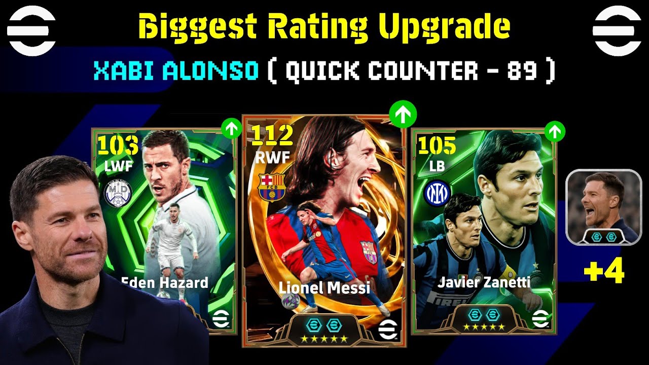 Самое значительное повышение рейтинга с новым тренером Хаби Алонсо (быстрый счетчик - 89) в eFoot...