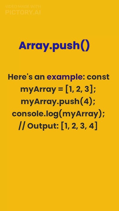 array push method javascript - YouTube