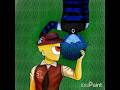 The blue one is Zero (they're Agender so they use they/them pronouns) and the yellow guy is Uno