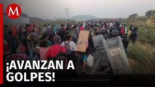 Caravana migrante rompe operativo de INM y Guardia Nacional en Oaxaca