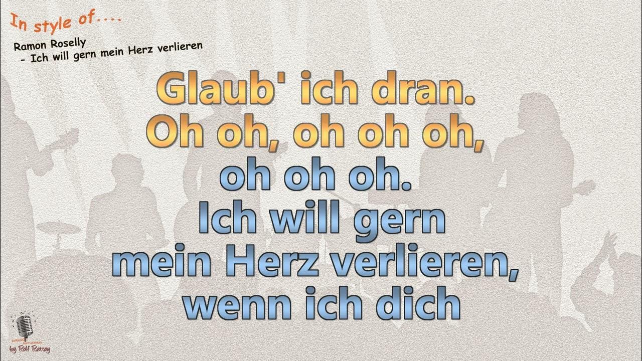 Ramon Roselly Ich will gern mein Herz verlieren Instrumental und Karaoke YouTube