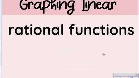 Graphing Linear Rational Functions (9.1A Part 2)