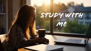 1HOUR STUDY WITH ME | Morning Chill Vibes | Background noises | Pomodoro 50/10 | Music To Study