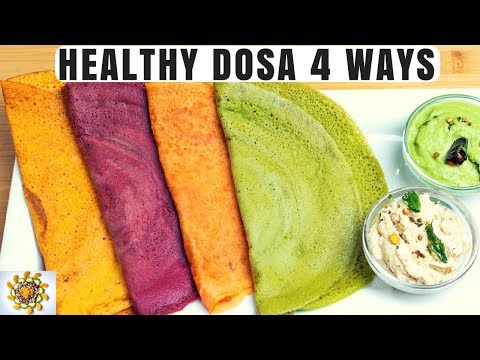 healthy-dosa-4-ways-|-weight-loss-pancakes-4-ways-|-carrot-dosa-|-beetroot-dosa