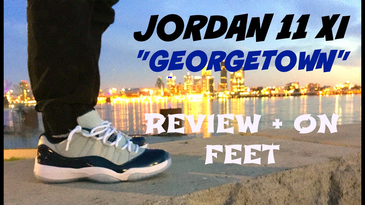 jordan 11 georgetown on feet