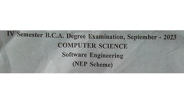 Software Engineering 2023 Question Paper BCA 4th sem
