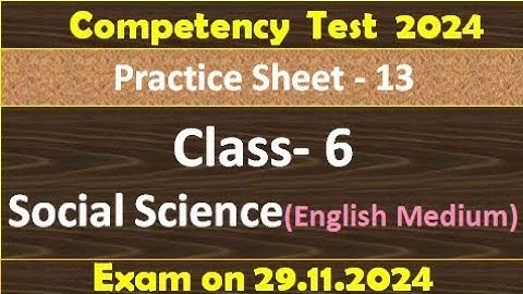 class 6th social science weekly practice sheet 13 competency based test class6 pseb ‎english medium