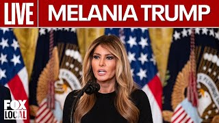 First Lady Melania Trump participates in an event at the State Department