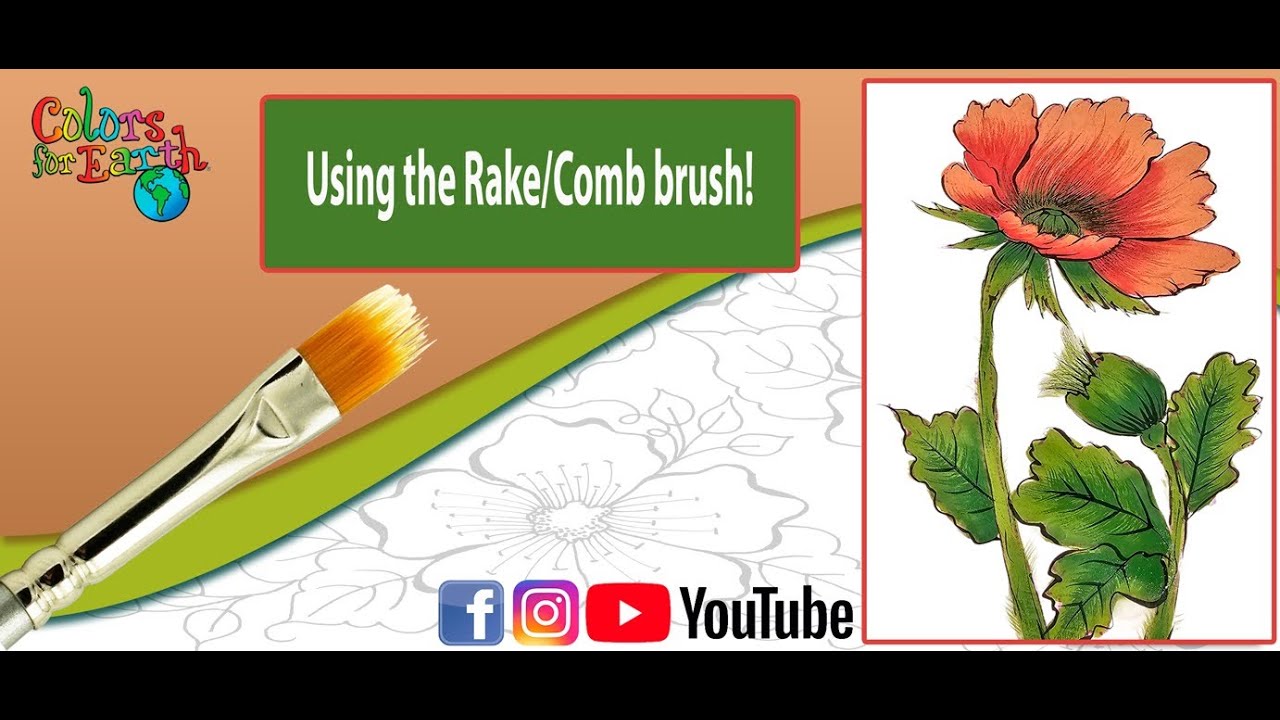 Using the Rake/Comb brush on ceramics and glass! - YouTube