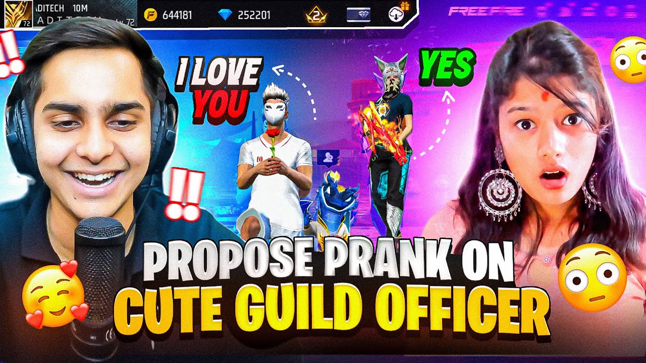 Finally Proposed Prank My Cute Guild Officer 💕😂 Unexpected Reply 😱🔥 - Free Fire Max