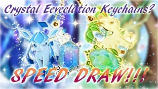 Eevee Crystal Drop Charms?! Speed draw! Leafeon and Glaceon!