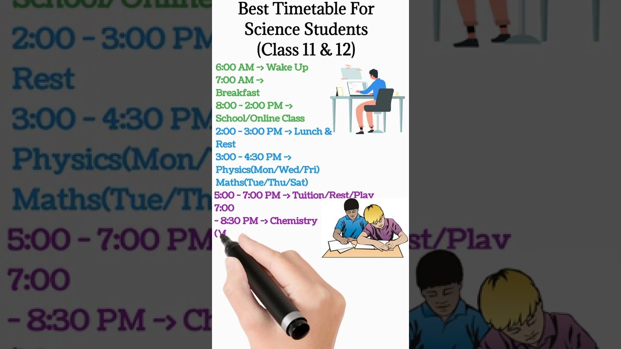 PCM PCB PCMB Timetable For Class 11 12 Science Students Best PCM PCB PCMB Timetable For Class 11 12 Science Students Best