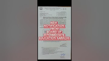 NEW NOTIFICATION FROM BOARD OF INTERMEDIATE EDUCATION KARACHI 2023
