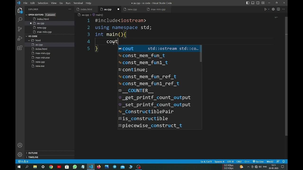 print hello world using c++ - YouTube