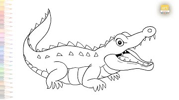 Crocodile drawing easy | Outline sketches | How to draw A Crocodile step by step | #artjanag