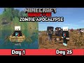 I Survived 25 Days in Year 2069 Zombie Apocalypse  in Minecraft Hardcore (Hindi)