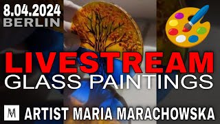 Live Now: Watch Maria Marachowskas Stunning Circular Glass Painting "Trees"!