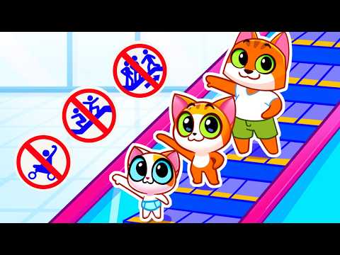 Stay Safe on the Escalator! Kids in the Mall Adventures | Cartoons