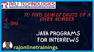 Java Interview Programs - 10 | Java Interview Questions | rajonlinetrainings