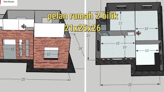pelan rumah 2 bilik 21x25x26